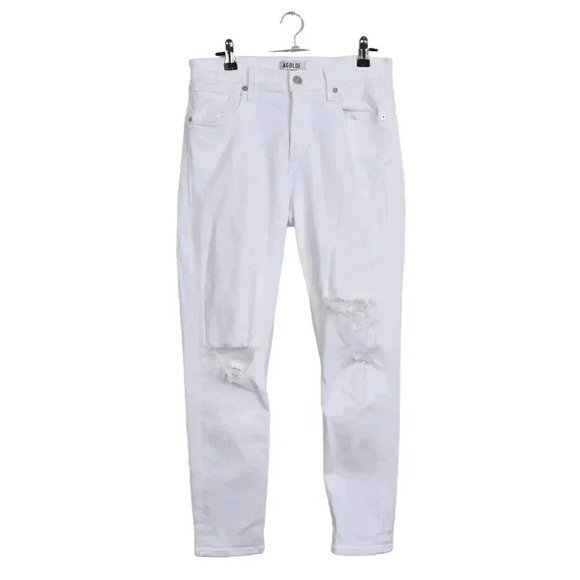 Agolde White Jeans Denim High Rise Distressed Skinny Sophie Drop Size 27 - Picture 5 of 13